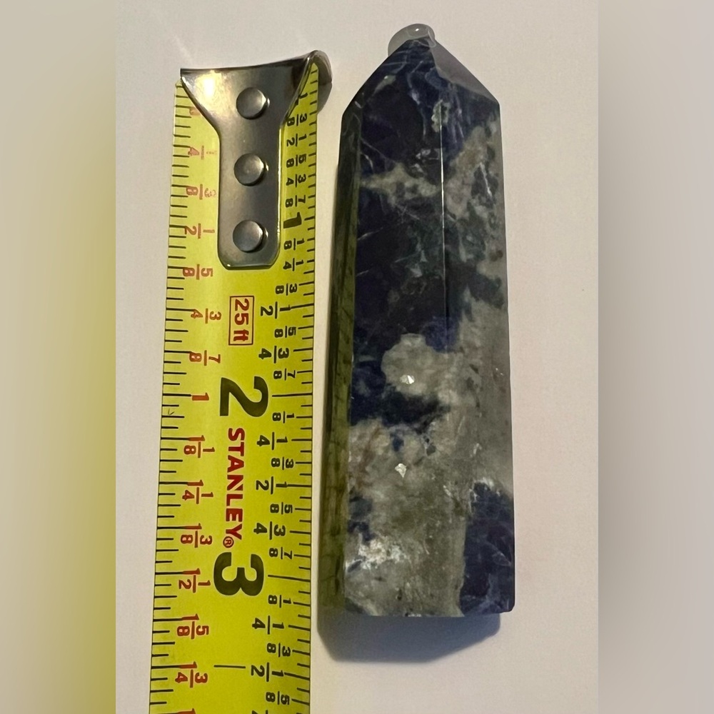 Blue and White Sodalite Crystal Tower 3” tall